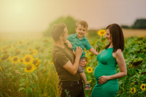 London Family Photography Sunflower Maternity Photo Session