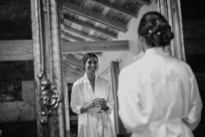 bride getting ready at Baddow Park House